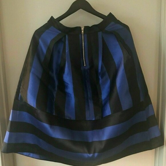 English Factory Blue and Black Striped Skirt - Picture 2 of 4